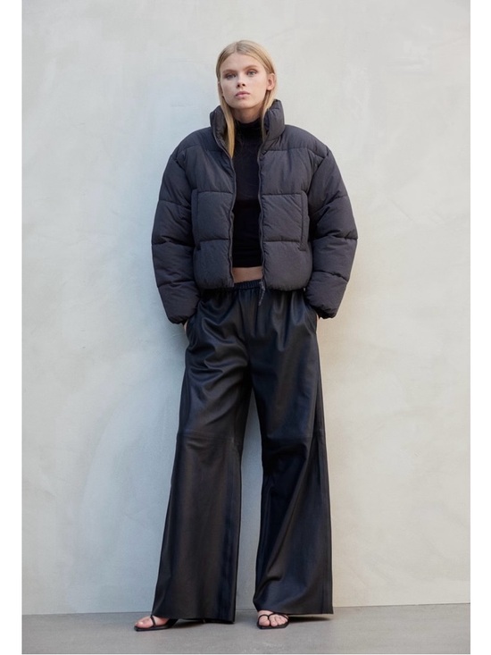 H&M Jackets & Blazers - H&M Short Puffer Coat in Dark Gray Size XS